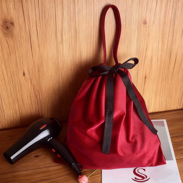 100pcs Custom Logo Velvet Drawstring Pouches with Long Handle – Handheld Gift Bags for Jewelry, Gifts, Cosmetics & Boutique Packaging