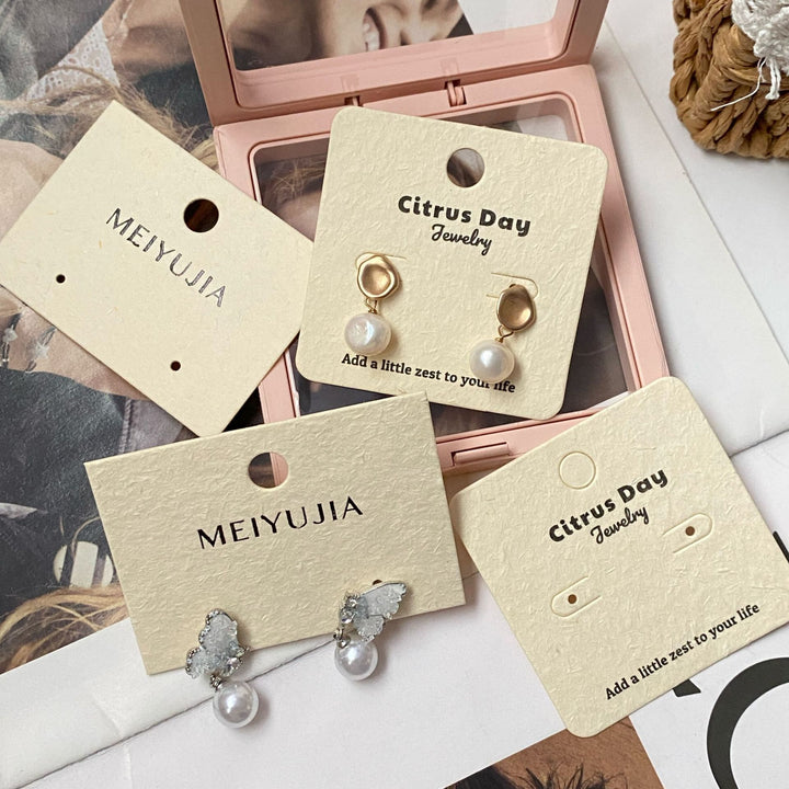 1000pcs Custom Logo Vanilla Paper Jewelry Display Cards – Personalized Branding on Selected Card Styles