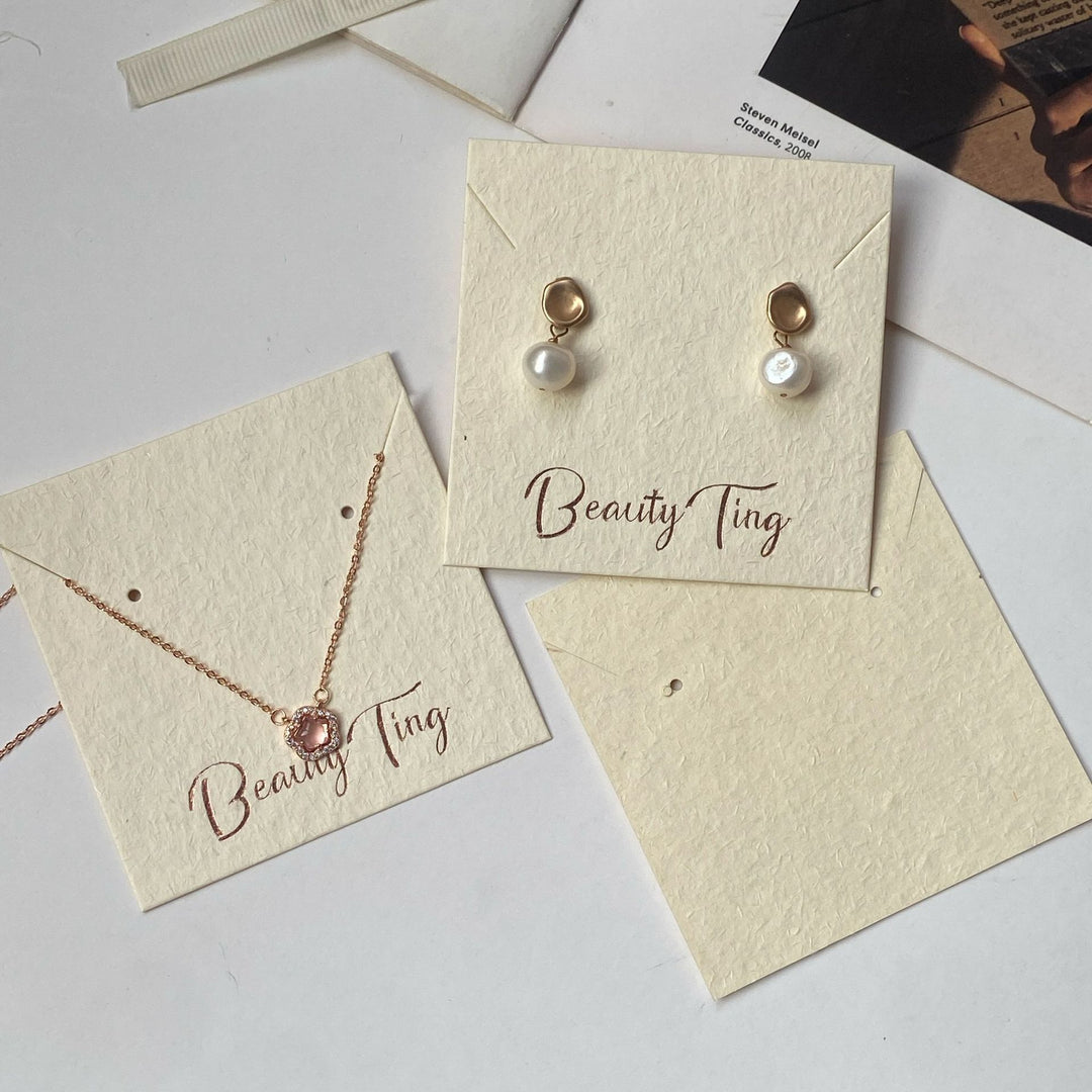 1000pcs Custom Logo Vanilla Paper Jewelry Display Cards – Personalized Branding on Selected Card Styles