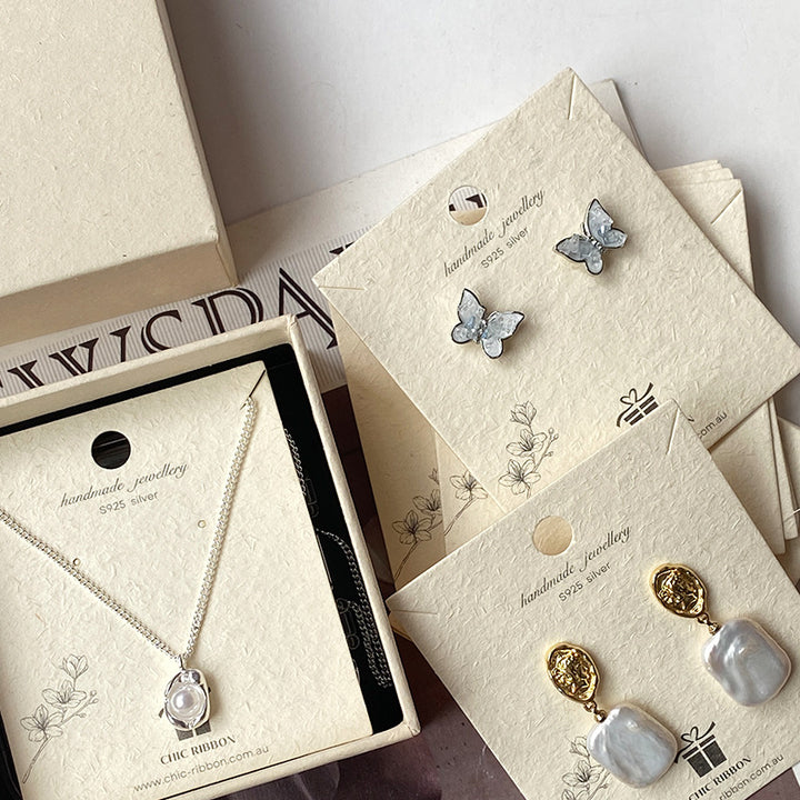 1000pcs Custom Logo Vanilla Paper Jewelry Display Cards – Personalized Branding on Selected Card Styles