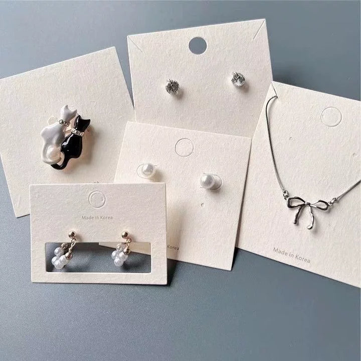 1000pcs Custom Logo Vanilla Paper Jewelry Display Cards – Personalized Branding on Selected Card Styles