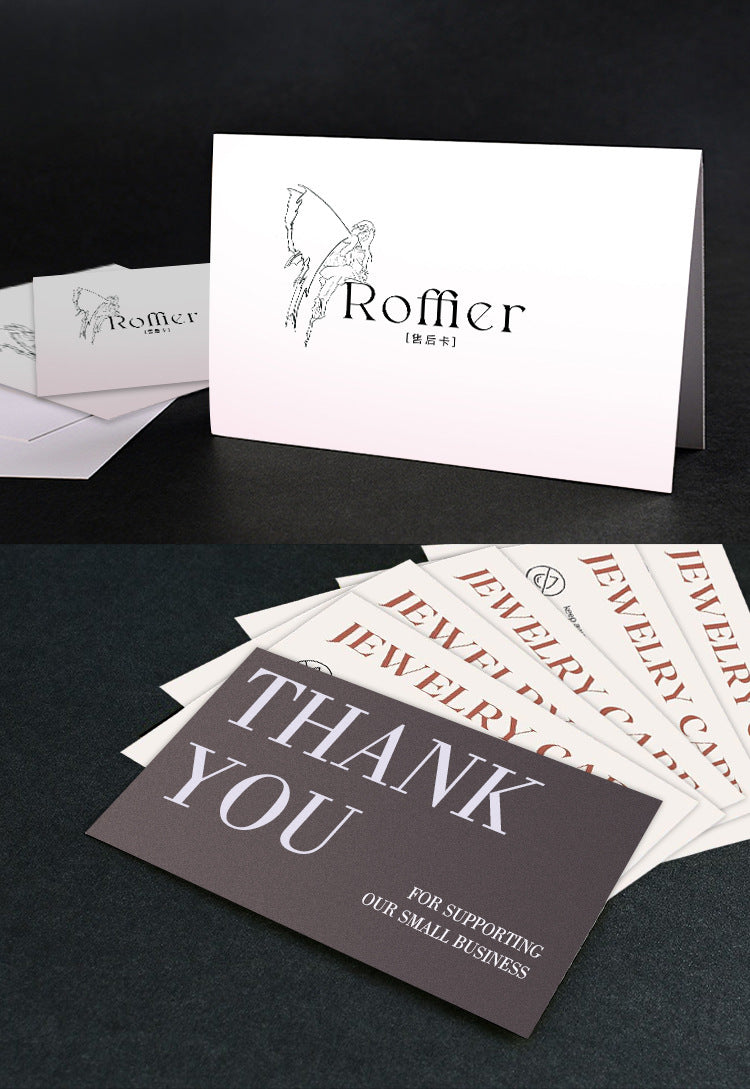 100pcs Custom Folded Jewelry Cards with Logo – For Gift Messages, Invitations & Brand Notes