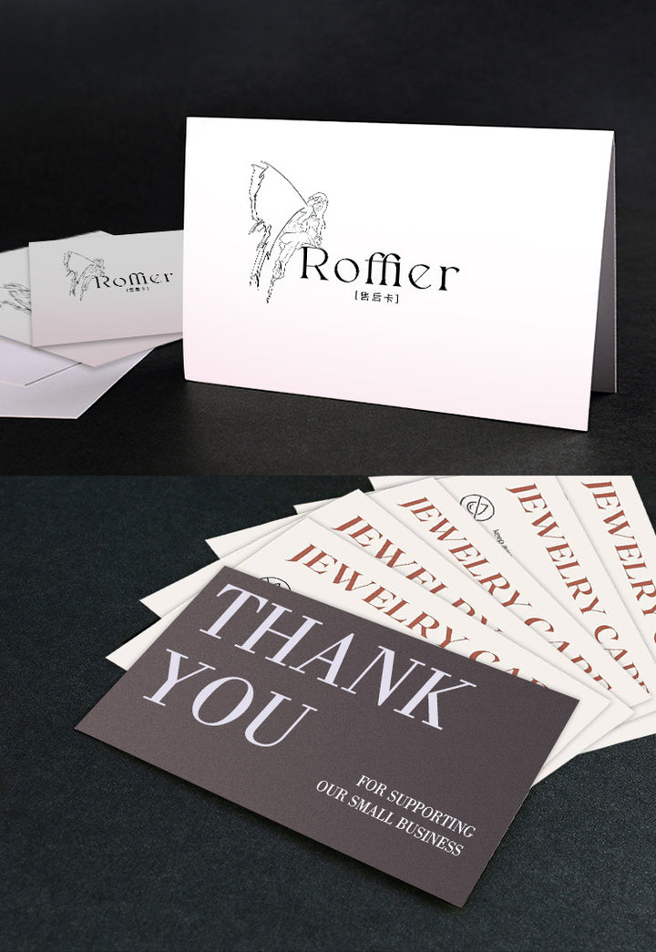 100pcs Custom Folded Jewelry Cards with Logo – For Gift Messages, Invitations & Brand Notes