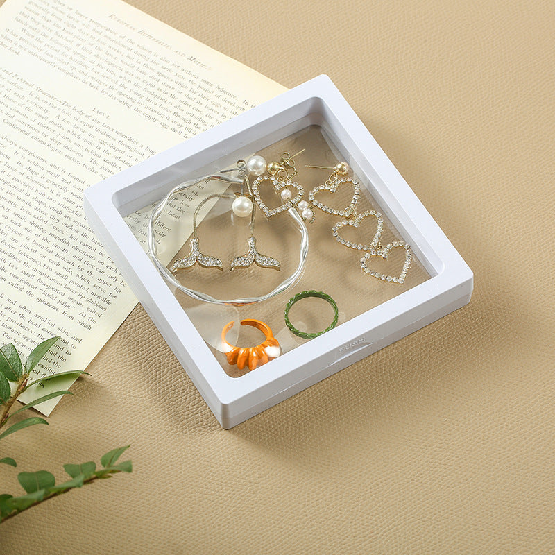100pcs Custom Sliding Paper Drawer Jewelry Boxes with Floating PE Film Insert – Foil Stamped Logo, Perfect for Necklaces, Earrings, Bracelets & Rings