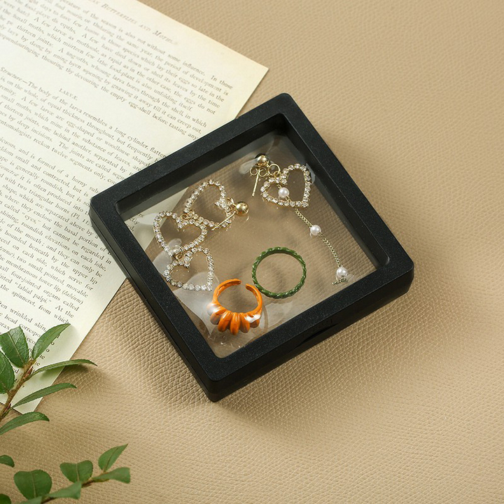 100pcs Custom Sliding Paper Drawer Jewelry Boxes with Floating PE Film Insert – Foil Stamped Logo, Perfect for Necklaces, Earrings, Bracelets & Rings