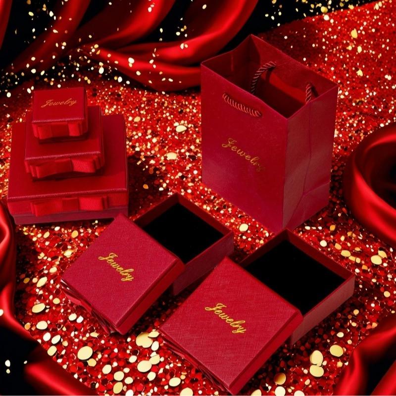 200 Mother’s Day Jewelry Packaging Set – Side Bow Gift Box with Matching Paper Bag, Custom Logo Wholesale