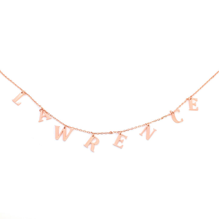 Mini Hanging Spaced Letter Name Necklace - Sold 14K | 18K Gold