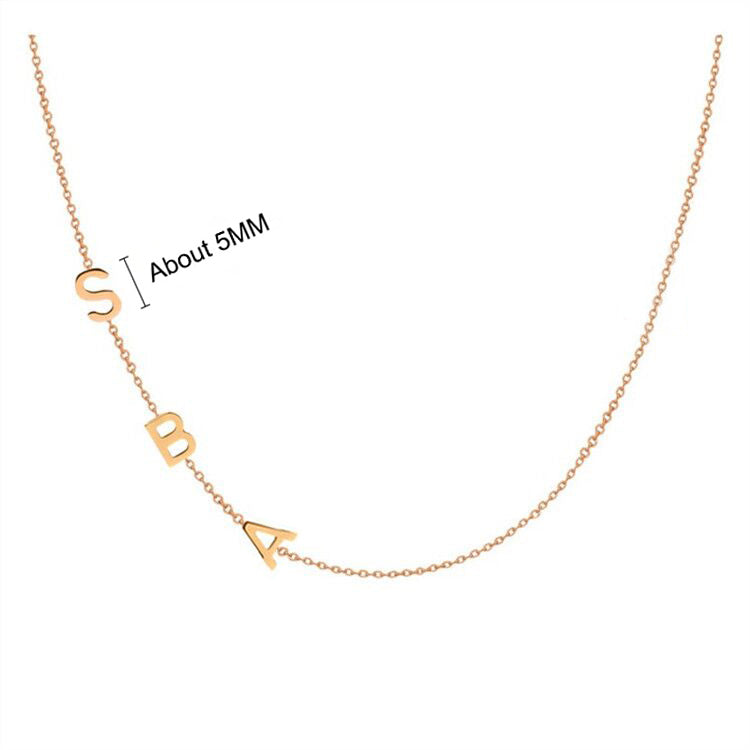 Sideways 2+ Initials Personalised Necklace – Custom Jewellery Australia