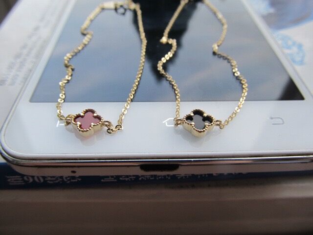 6MM Clover Agate Bracelet - 14K Solid Gold
