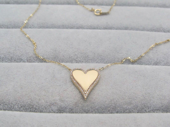 Love Zircon Necklace - 14K Solid Gold