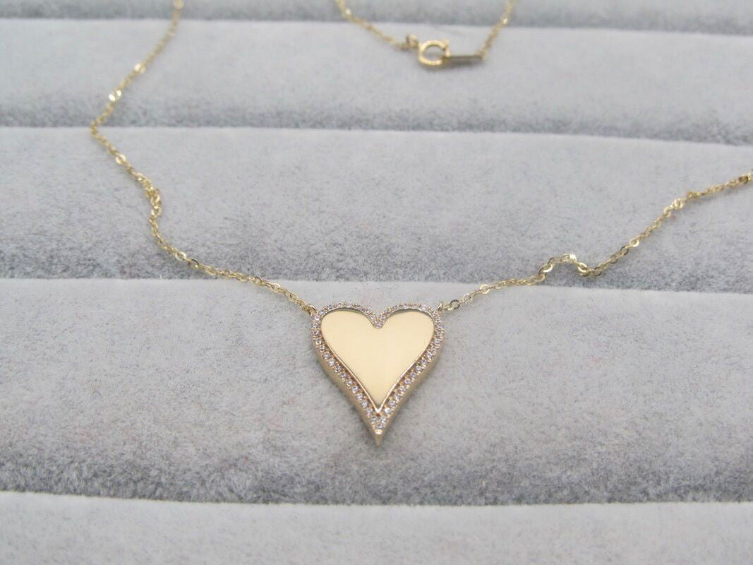 Love Zircon Necklace - 14K Solid Gold