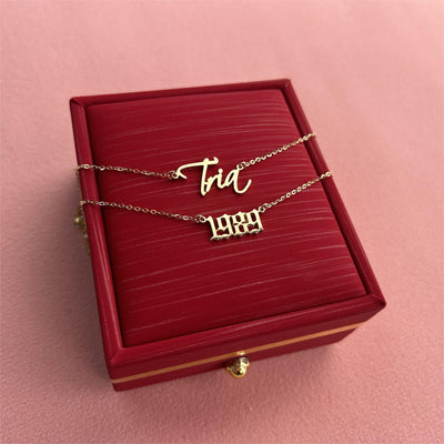 Custom Name Necklace With Butterfly - Solid 14K | 18K Gold