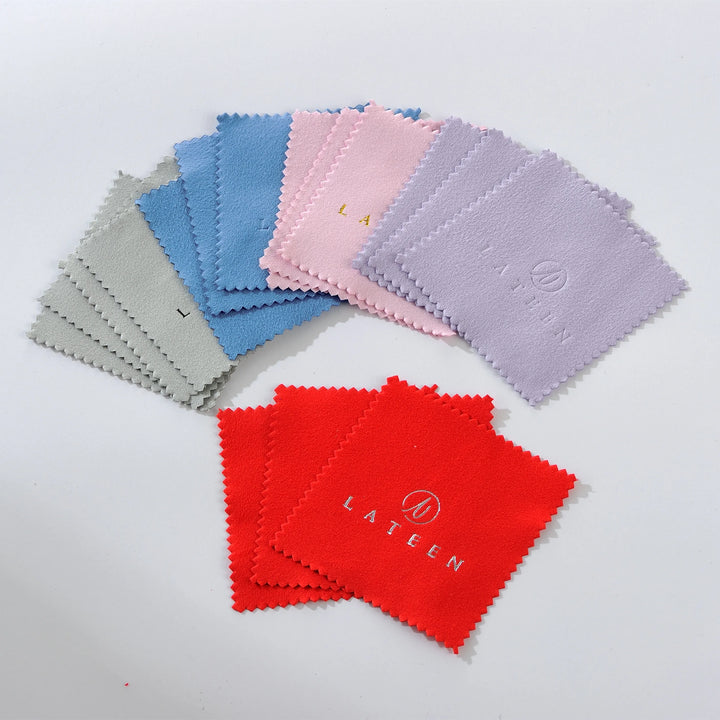 Accessories Wholesale: Custom Logo Embossed Microfiber Silver Polishing Cloth – Jewelry Cleaning & Maintenance for Rings, Necklaces, Earrings, Bracelets