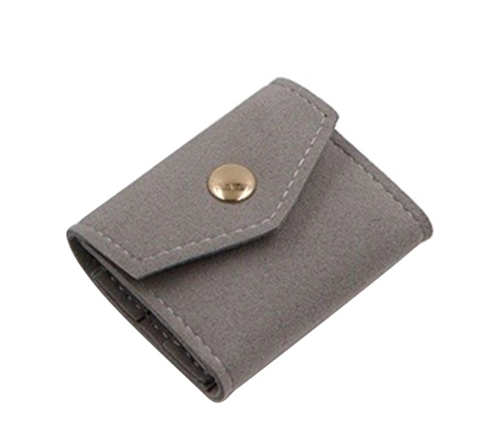 100pcs Custom Embossed Logo Mini Envelope Display Organizer Pouches – Foldable Microfiber Jewelry Bags with Snap Button for Earrings, Rings & Gift Packaging