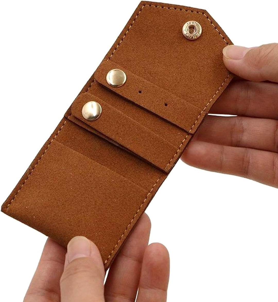 100pcs Custom Embossed Logo Mini Envelope Display Organizer Pouches – Foldable Microfiber Jewelry Bags with Snap Button for Earrings, Rings & Gift Packaging