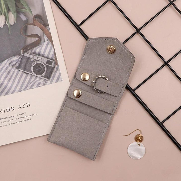 100pcs Custom Embossed Logo Mini Envelope Display Organizer Pouches – Foldable Microfiber Jewelry Bags with Snap Button for Earrings, Rings & Gift Packaging