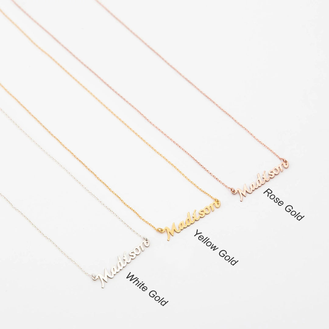 Mini Hanging Spaced Letter Name Necklace - Sold 14K | 18K Gold