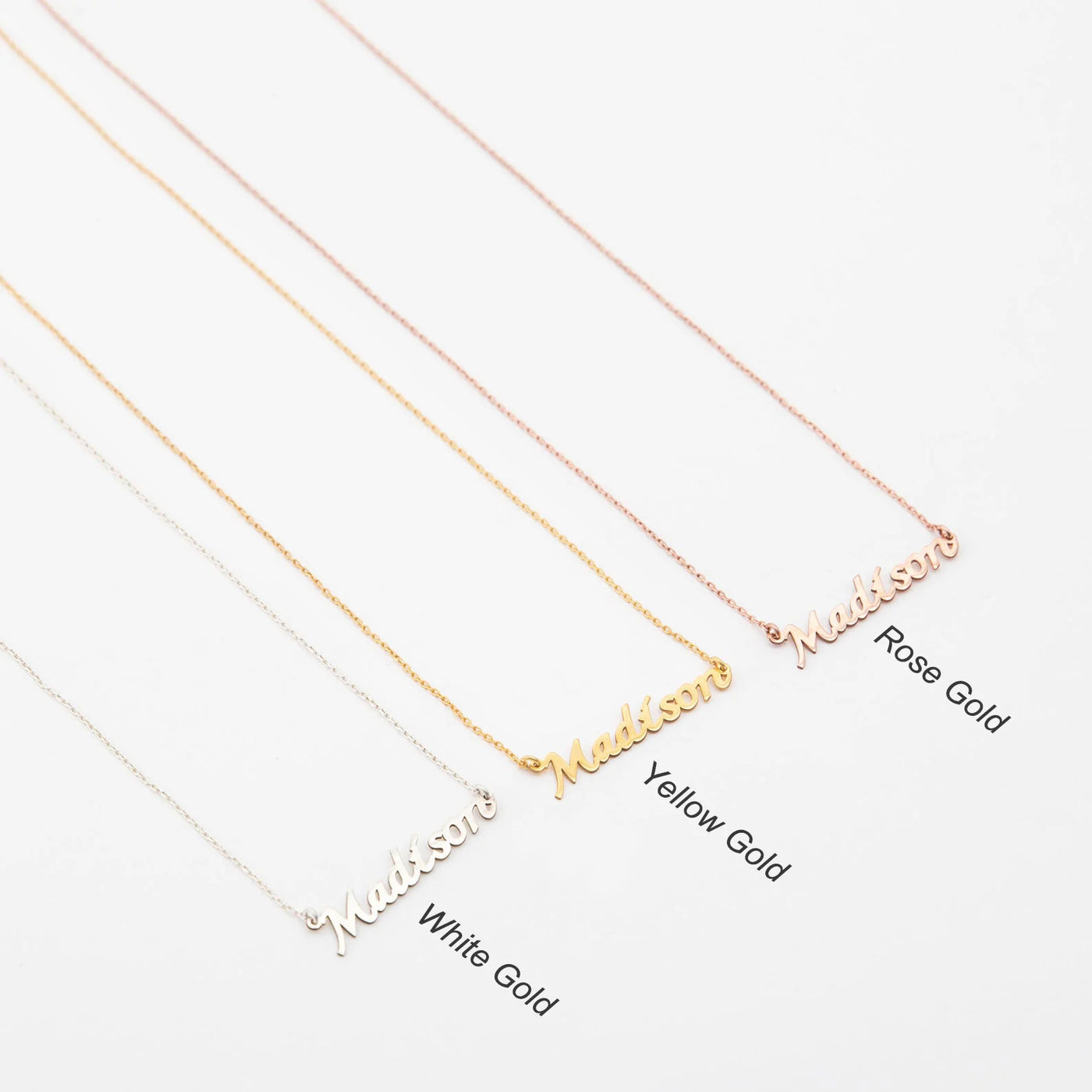 Mini Hanging Spaced Letter Name Necklace - Sold 14K | 18K Gold