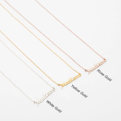 Mini Hanging Spaced Letter Name Necklace - Sold 14K | 18K Gold