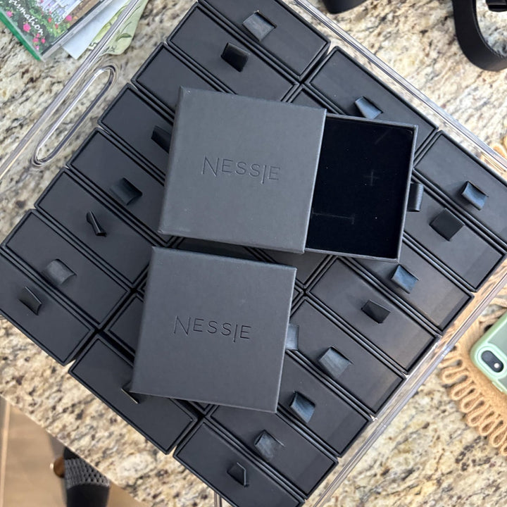 100Pcs Custom Jewelry Packaging Box With Logo Wholesale Jewelry Pouches Bags Drawer Box Packaging Set In Bulk 3.54x3.54 inches 9x9cm
