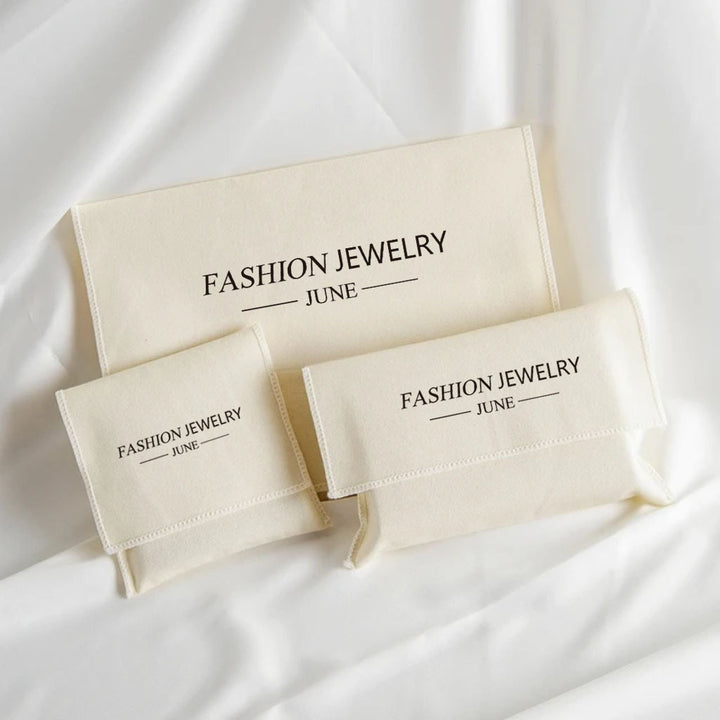 100pcs Custom Logo Herringbone Twill Cotton Envelope Flap Pouch – Handbag Dust Bag, Gift & Retail Packaging