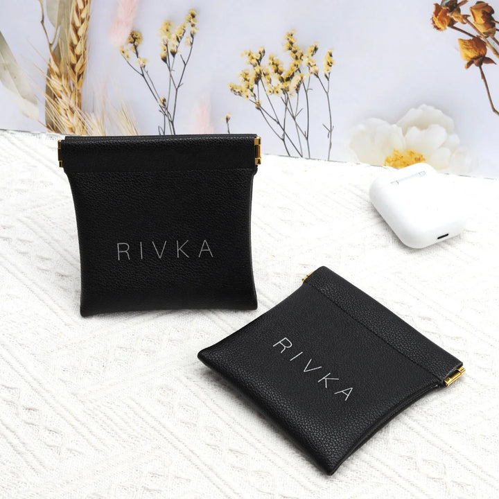 100pcs Wholesale Custom Logo PU Leather Magnetic Jewelry Pouches – Silk Screen Printing Gift & Boutique Packaging