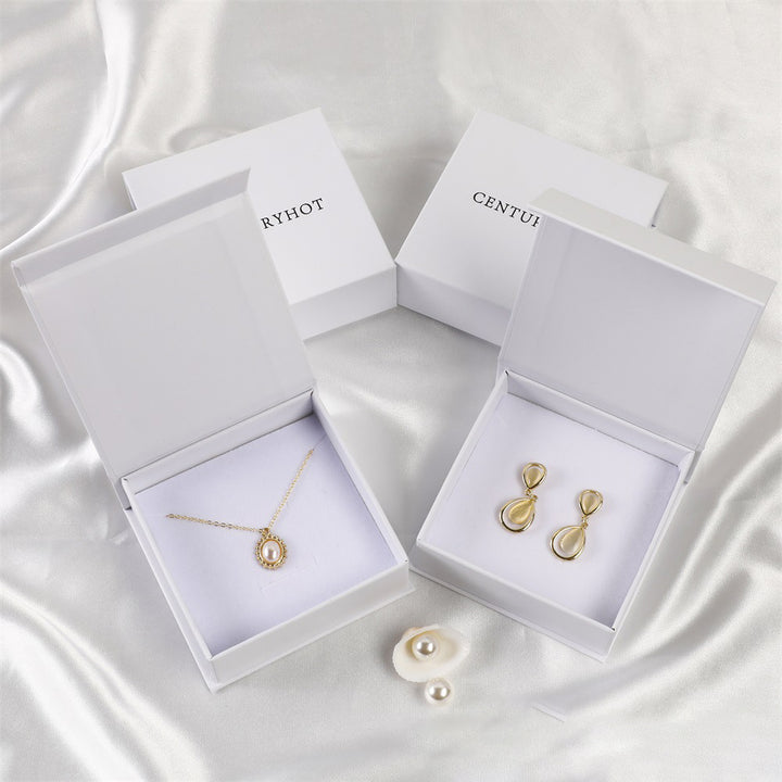 100Pcs Custom Jewelry Packaging Box Flip Cardboard Gift Paper Box With Deboss Logo 3.15x3.15 Inches 8x8cm