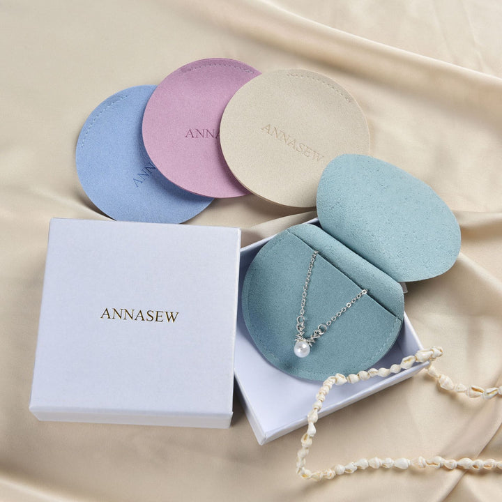 Custom Round Microfiber Jewelry Pouch with Custom Logo Round Envelope Bag Pouch Bulk for Earrings Necklaces Bracelet Ring