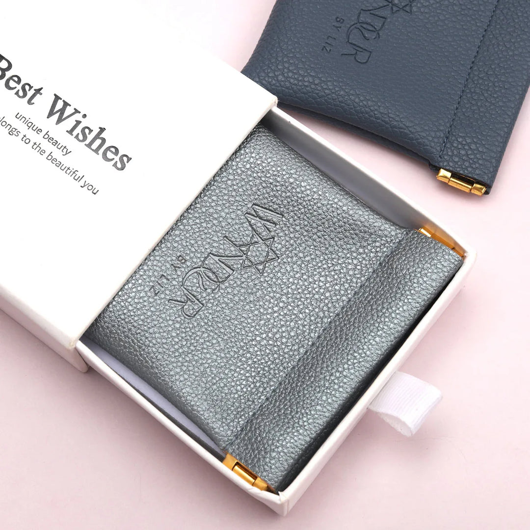 100pcs Wholesale Luxury PU Leather Magnetic Jewelry Pouches – Custom Embossed Logo Boutique Packaging for Rings & Necklaces