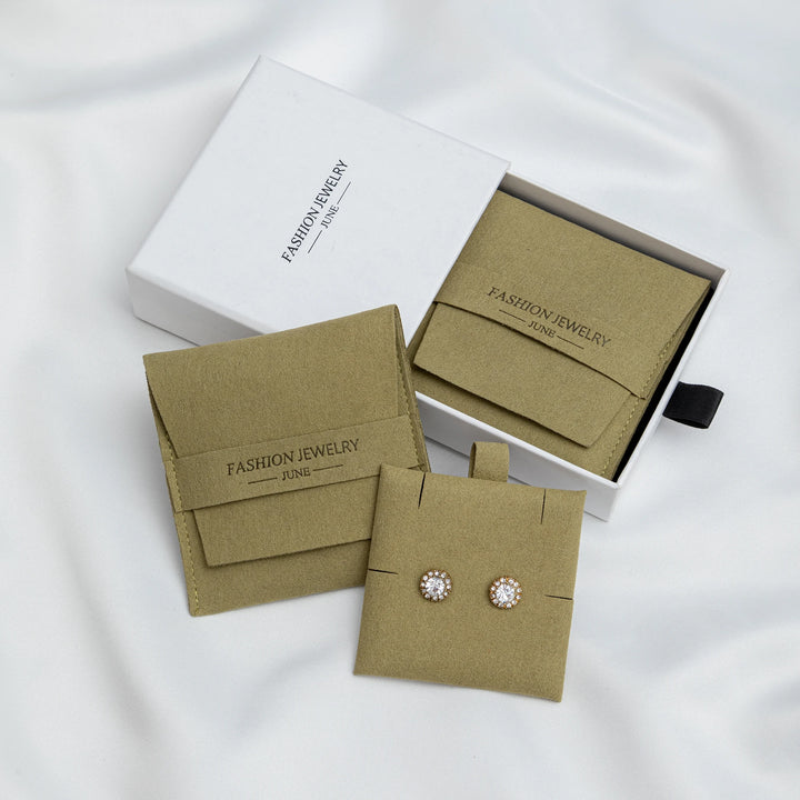 100Pcs Custom Jewelry Packaging Box With Logo Wholesale Jewelry Pouches Bags Drawer Box Packaging Set In Bulk 3.54x3.54 inches 9x9cm