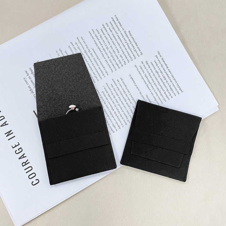 100pcs Custom Microfiber Jewelry Tuck-In Pouch with Insert Card 3x3" (8x8cm) – Luxury Deboss Logo Gift Bag for Earrings & Necklaces, Wholesale