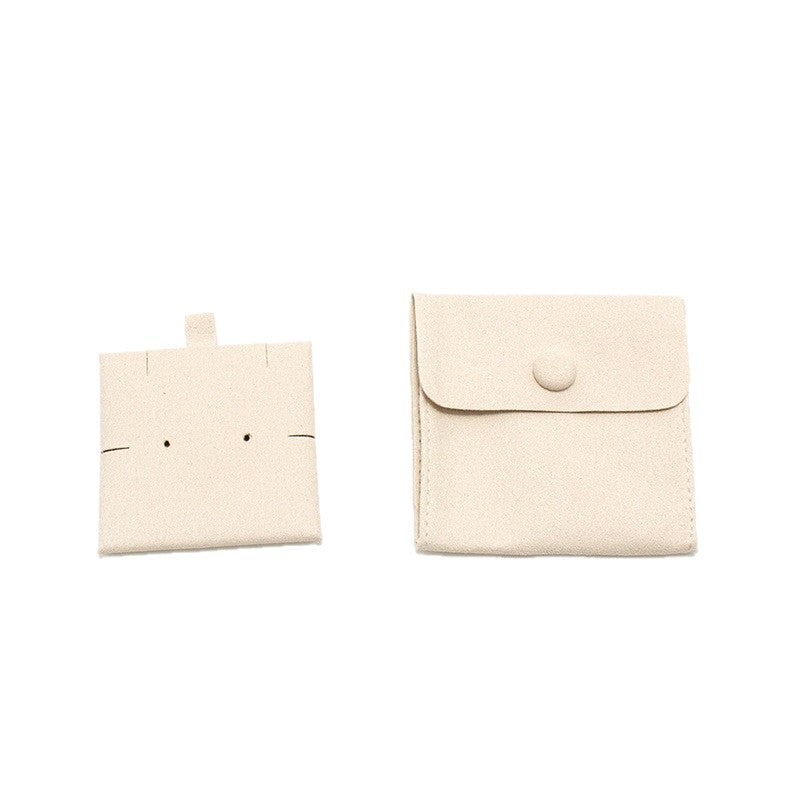 100pcs Custom Microfiber Jewelry Pouch with Pad 3x3" (8x8cm) – Luxury Logo Printed Gift Bag with Button for Earrings & Necklaces, Wholesale