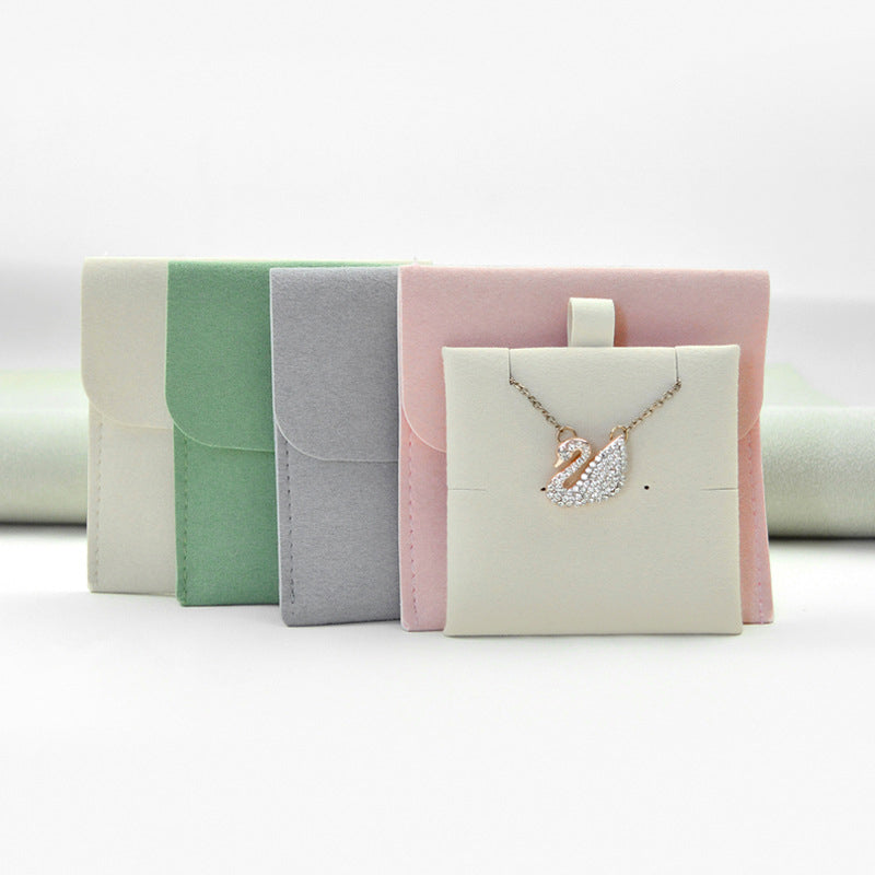 100pcs Custom Microfiber Jewelry Pouch with Pad 3x3" (8x8cm) – Luxury Logo Printed Gift Bag with Button for Earrings & Necklaces, Wholesale