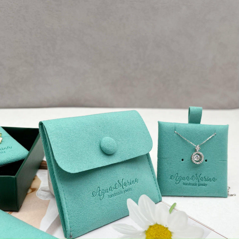 100pcs 3×3" (8×8 cm) Custom Logo Microfiber Jewelry Pouches – Luxury Gift Pouches with Pad & Button, for Earrings, Necklaces & Rings