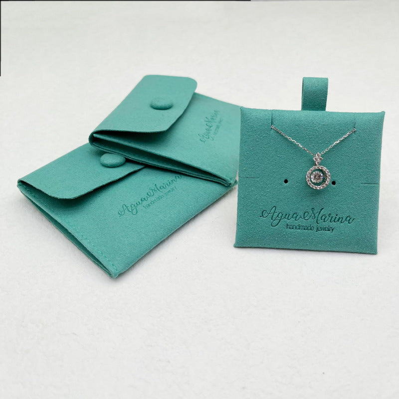 100pcs 3×3" (8×8 cm) Custom Logo Microfiber Jewelry Pouches – Luxury Gift Pouches with Pad & Button, for Earrings, Necklaces & Rings