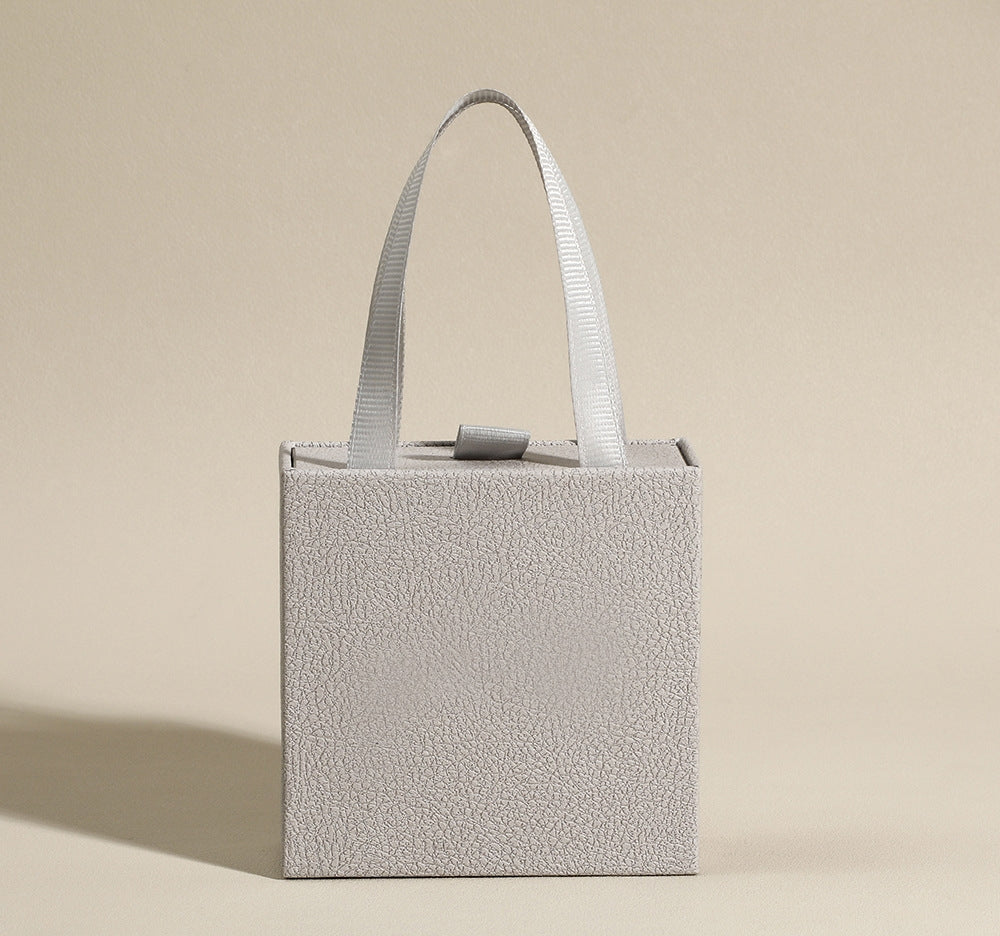 100pcs Custom Handheld Jewelry Boxes with Ribbon Handle – Sliding Drawer Paper Boxes for Jewelry, Wholesale, 3.54 × 3.54 in