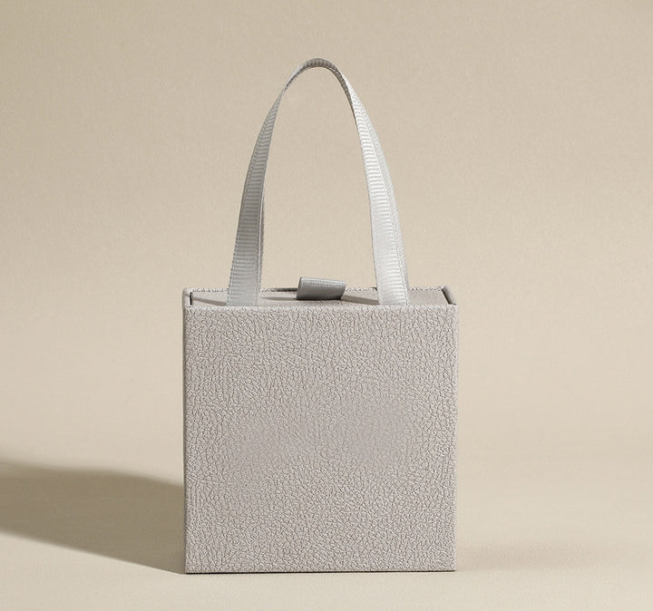 100pcs Custom Handheld Jewelry Boxes with Ribbon Handle – Sliding Drawer Paper Boxes for Jewelry, Wholesale, 3.54 × 3.54 in