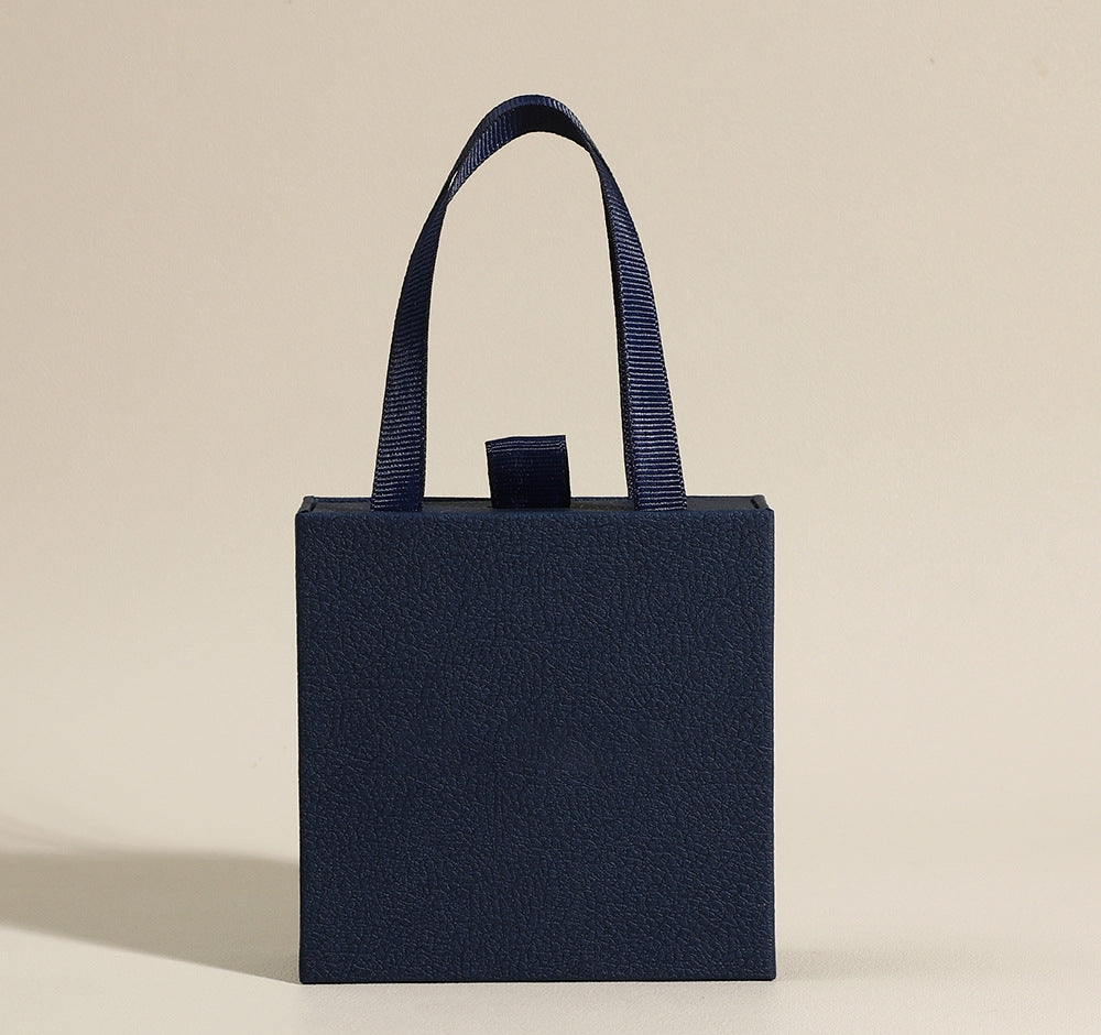 100pcs Custom Handheld Jewelry Boxes with Ribbon Handle – Sliding Drawer Paper Boxes for Jewelry, Wholesale, 3.54 × 3.54 in