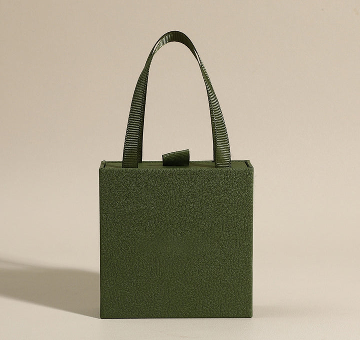 100pcs Custom Handheld Jewelry Boxes with Ribbon Handle – Sliding Drawer Paper Boxes for Jewelry, Wholesale, 3.54 × 3.54 in