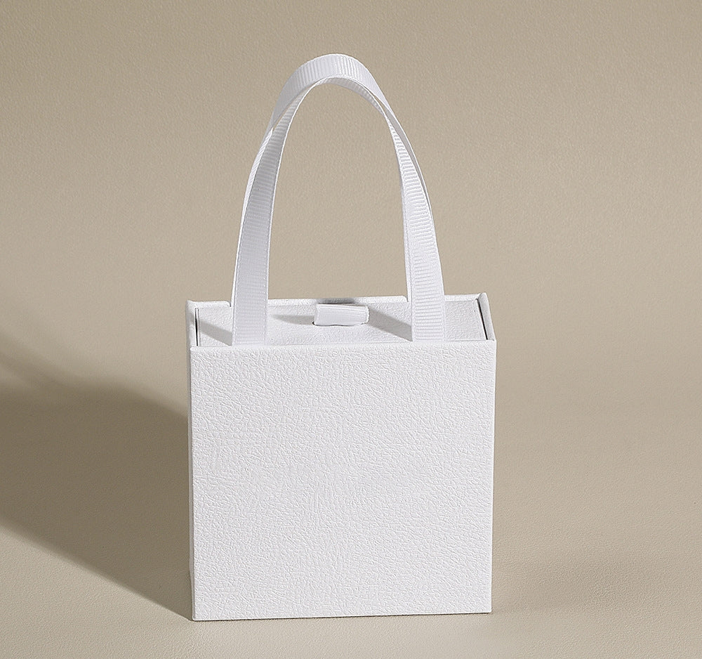 100pcs Custom Handheld Jewelry Boxes with Ribbon Handle – Sliding Drawer Paper Boxes for Jewelry, Wholesale, 3.54 × 3.54 in