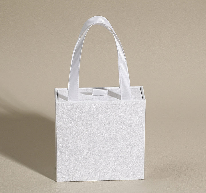 100pcs Custom Handheld Jewelry Boxes with Ribbon Handle – Sliding Drawer Paper Boxes for Jewelry, Wholesale, 3.54 × 3.54 in