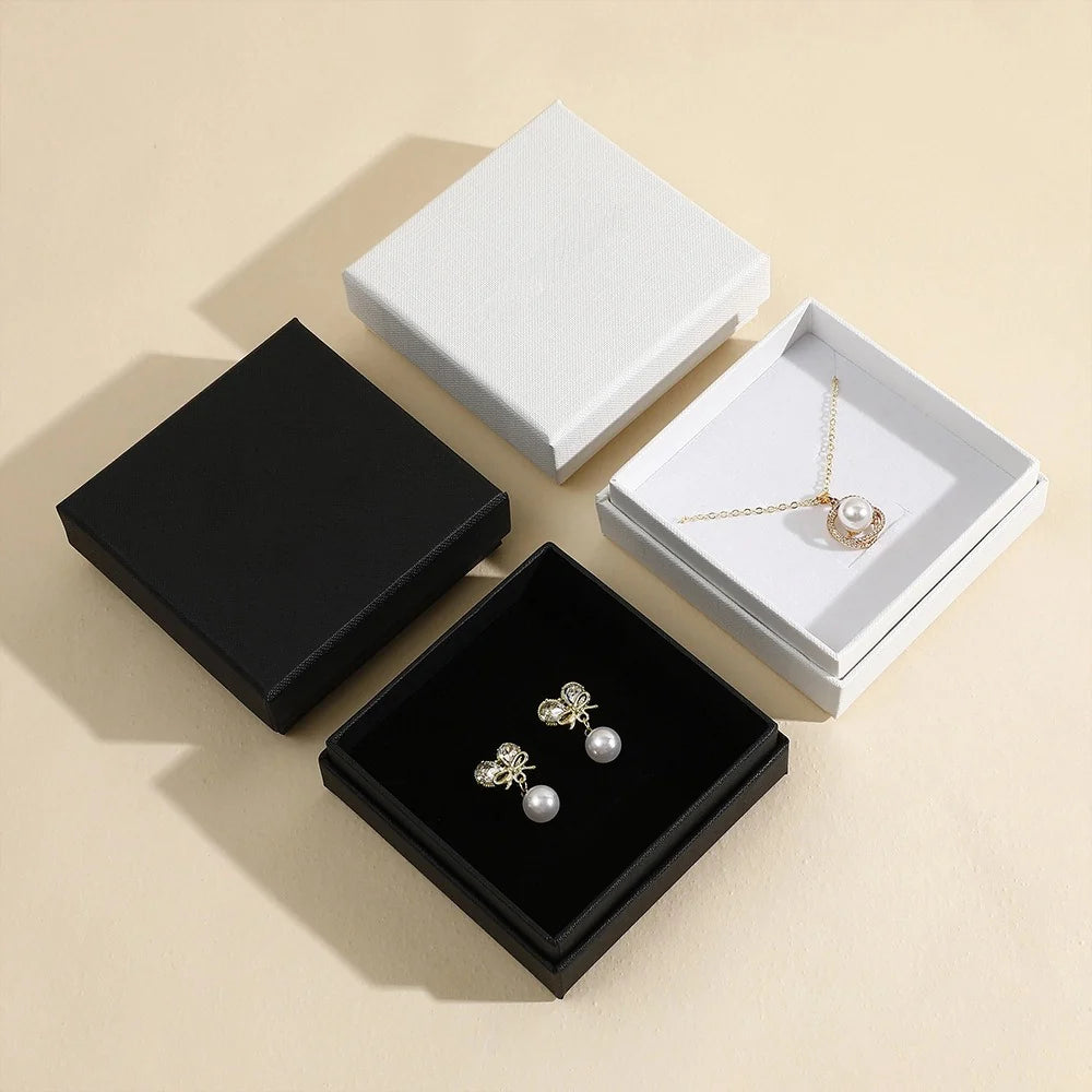 100pcs Custom Logo Rigid Jewelry Boxes – Lid & Base Necked (Shoulder) Style for Luxury Brand Packaging & Presentation