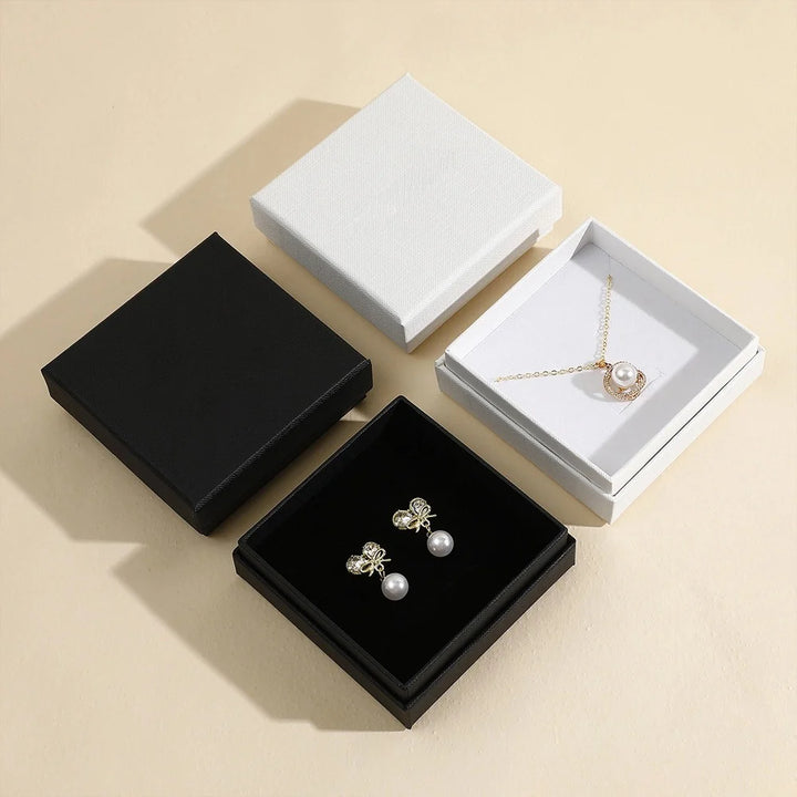 100pcs Custom Logo Rigid Jewelry Boxes – Lid & Base Necked (Shoulder) Style for Luxury Brand Packaging & Presentation
