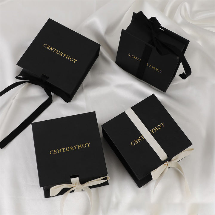 100Pcs Wholesale Custom Paper Flip Lid Boxes with Ribbon – Multiple Sizes, Custom Dimensions, Logo Printed, Perfect for Jewelry, Gifts, Party Favors & Retail Packaging