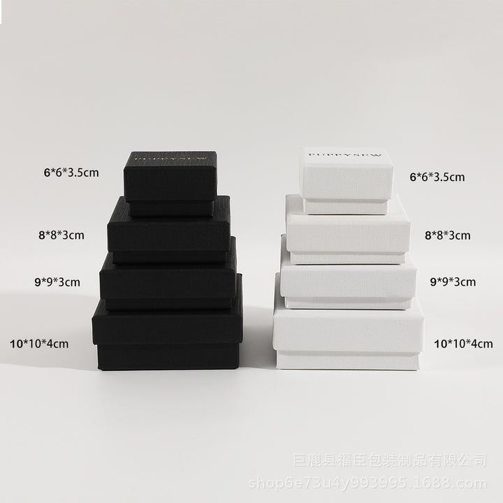 100Pcs Wholesale Custom Double Shoulder Lid and Base Rigid Paper Boxes – Premium Logo Printed Jewelry Packaging for Rings, Earrings, Necklaces & Bracelets, Multi-Size Luxury Gift Boxes