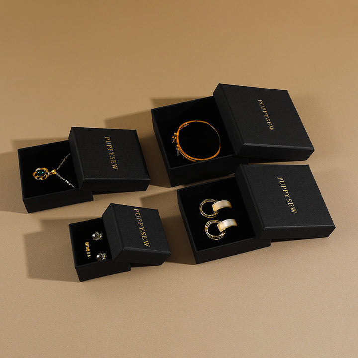 100Pcs Wholesale Custom Double Shoulder Lid and Base Rigid Paper Boxes – Premium Logo Printed Jewelry Packaging for Rings, Earrings, Necklaces & Bracelets, Multi-Size Luxury Gift Boxes