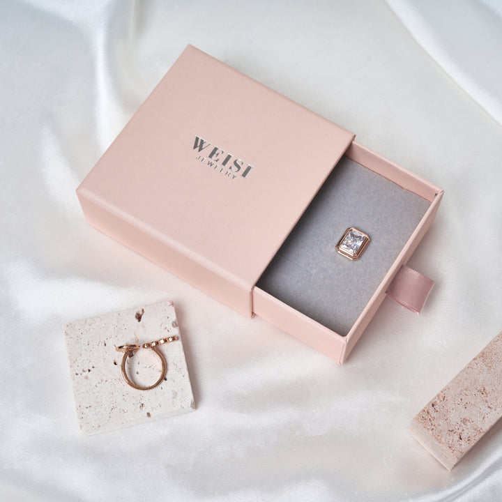 100Pcs Custom Sliding Paper Drawer Jewelry Box Packaging with Logo Printed – Gift Boxes for Necklaces, Earrings, Bracelets & Rings, 3.54×3.54 in / 9×9 cm