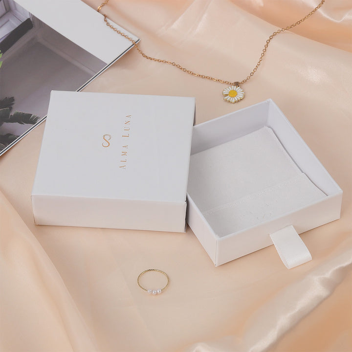 100Pcs Custom Sliding Paper Drawer Jewelry Box Packaging with Logo Printed – Gift Boxes for Necklaces, Earrings, Bracelets & Rings, 3.54×3.54 in / 9×9 cm