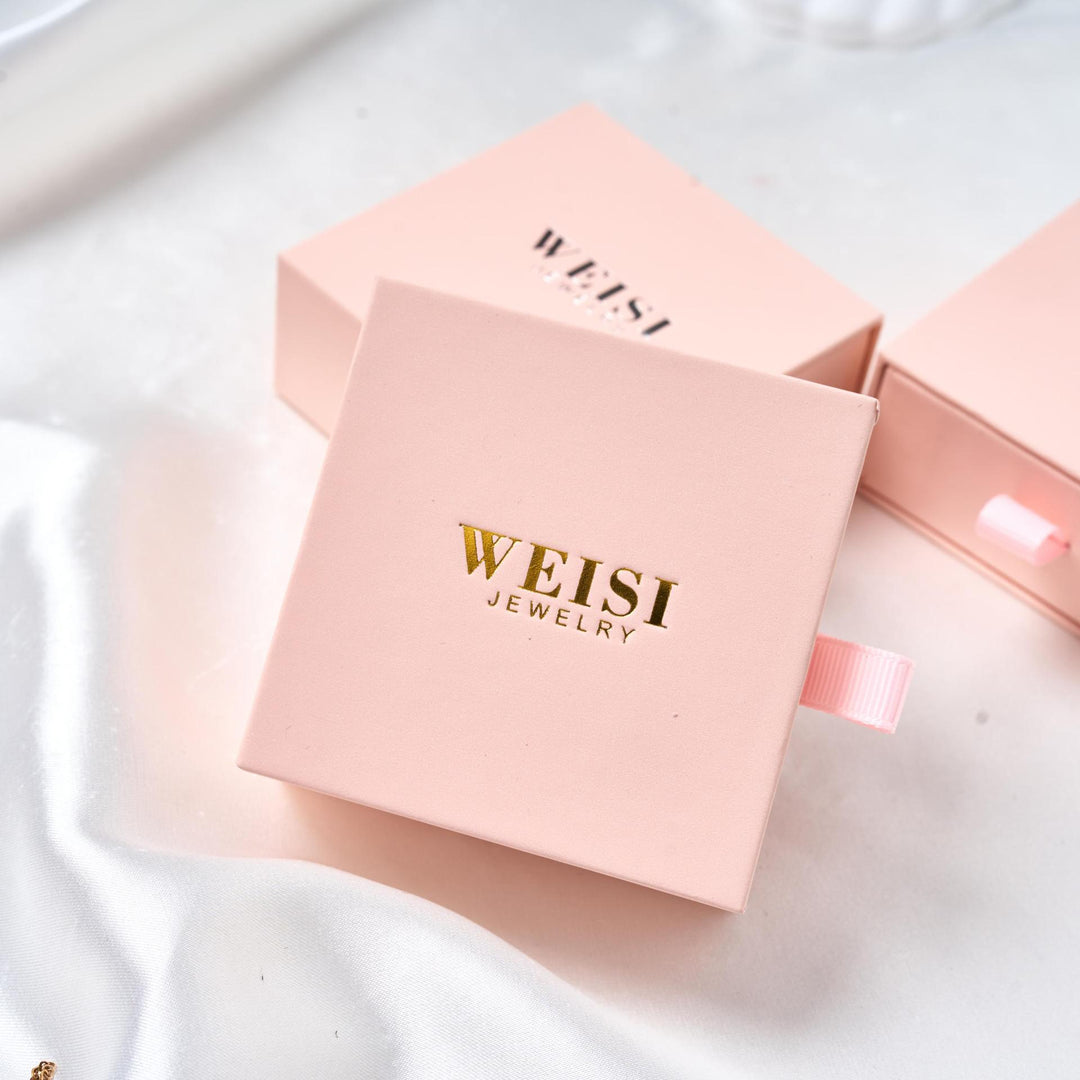 100Pcs Custom Sliding Paper Drawer Jewelry Box Packaging with Logo Printed – Gift Boxes for Necklaces, Earrings, Bracelets & Rings, 3.54×3.54 in / 9×9 cm
