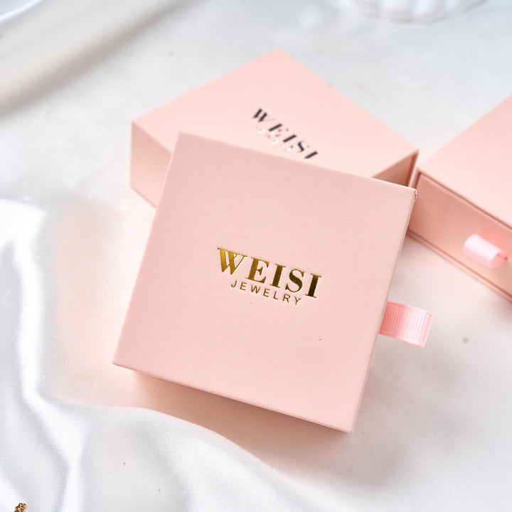 100Pcs Custom Sliding Paper Drawer Jewelry Box Packaging with Logo Printed – Gift Boxes for Necklaces, Earrings, Bracelets & Rings, 3.54×3.54 in / 9×9 cm